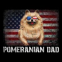 Pomeranian Dad American Pomeranian Dog US Flag 4th Of July 16 in Basic Backpack