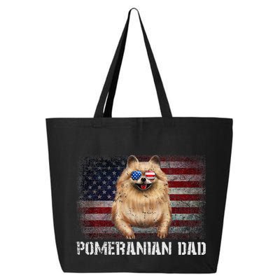 Pomeranian Dad American Pomeranian Dog US Flag 4th Of July 25L Jumbo Tote