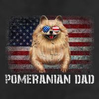Pomeranian Dad American Pomeranian Dog US Flag 4th Of July Golf Towel