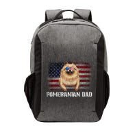Pomeranian Dad American Pomeranian Dog US Flag 4th Of July Vector Backpack