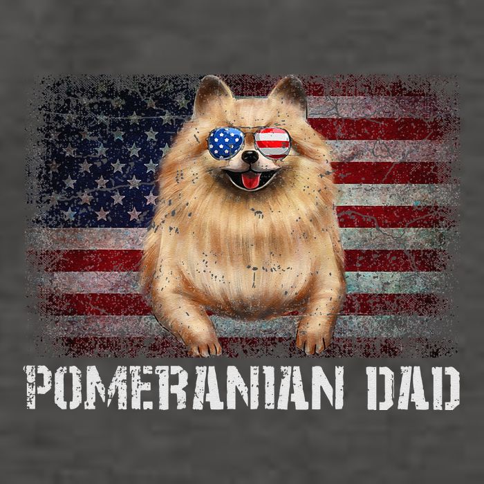 Pomeranian Dad American Pomeranian Dog US Flag 4th Of July Vector Backpack