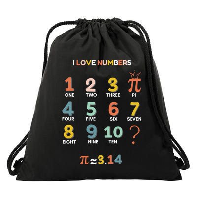 Pi Day And I Love Numbers And Math Gift Drawstring Bag