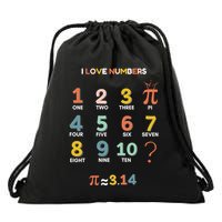 Pi Day And I Love Numbers And Math Gift Drawstring Bag