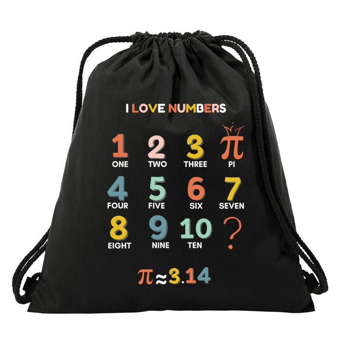 Pi Day And I Love Numbers And Math Gift Drawstring Bag