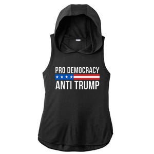 Pro Democracy Anti Trump Ladies PosiCharge Tri-Blend Wicking Draft Hoodie Tank