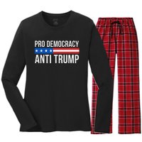 Pro Democracy Anti Trump Women's Long Sleeve Flannel Pajama Set 