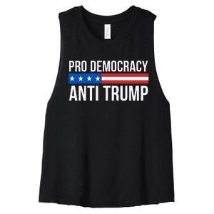 Pro Democracy Anti Trump Women's Racerback Cropped Tank