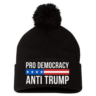 Pro Democracy Anti Trump Pom Pom 12in Knit Beanie