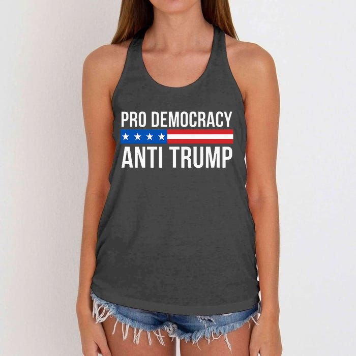 Pro Democracy Anti Trump Women's Knotted Racerback Tank