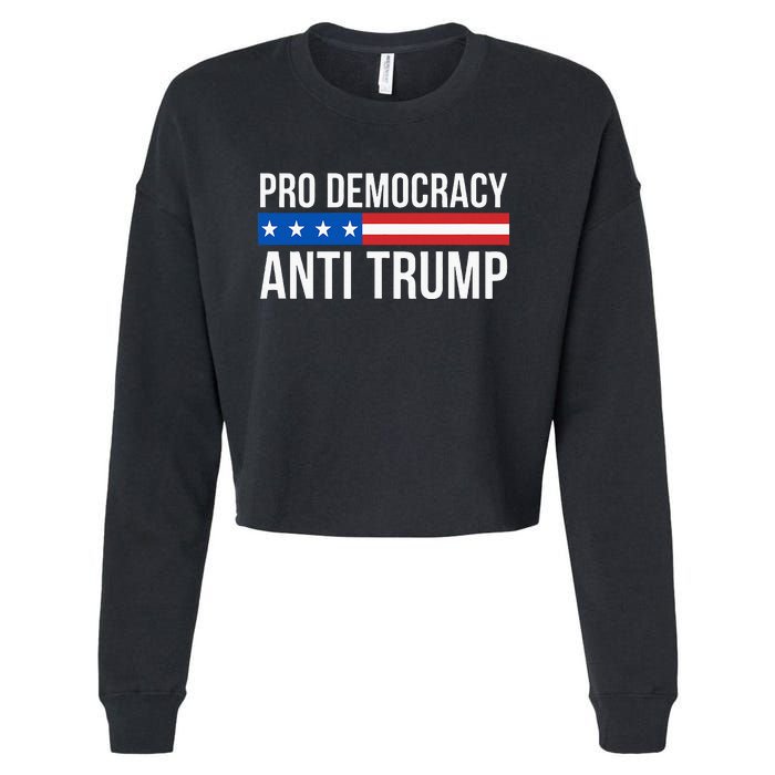 Pro Democracy Anti Trump Cropped Pullover Crew