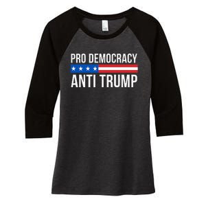 Pro Democracy Anti Trump Women's Tri-Blend 3/4-Sleeve Raglan Shirt