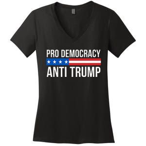 Pro Democracy Anti Trump Women's V-Neck T-Shirt