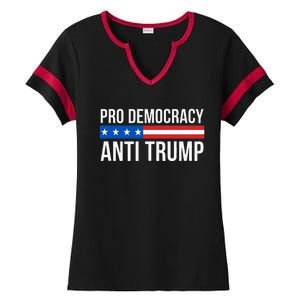 Pro Democracy Anti Trump Ladies Halftime Notch Neck Tee