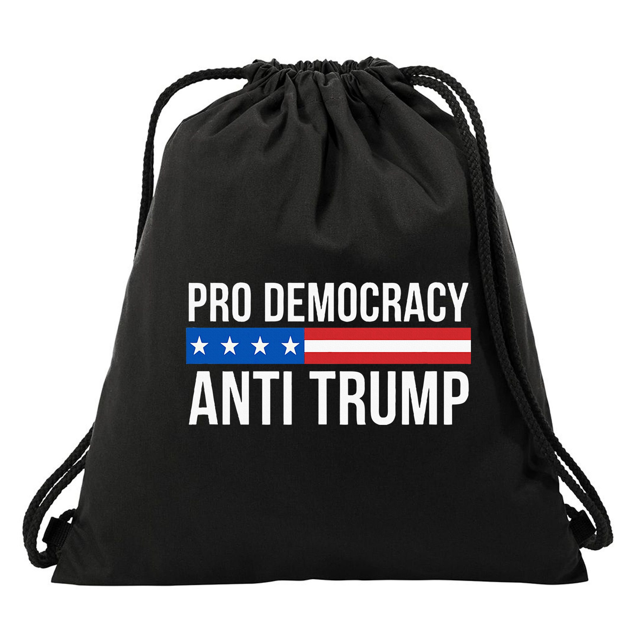 Pro Democracy Anti Trump Drawstring Bag