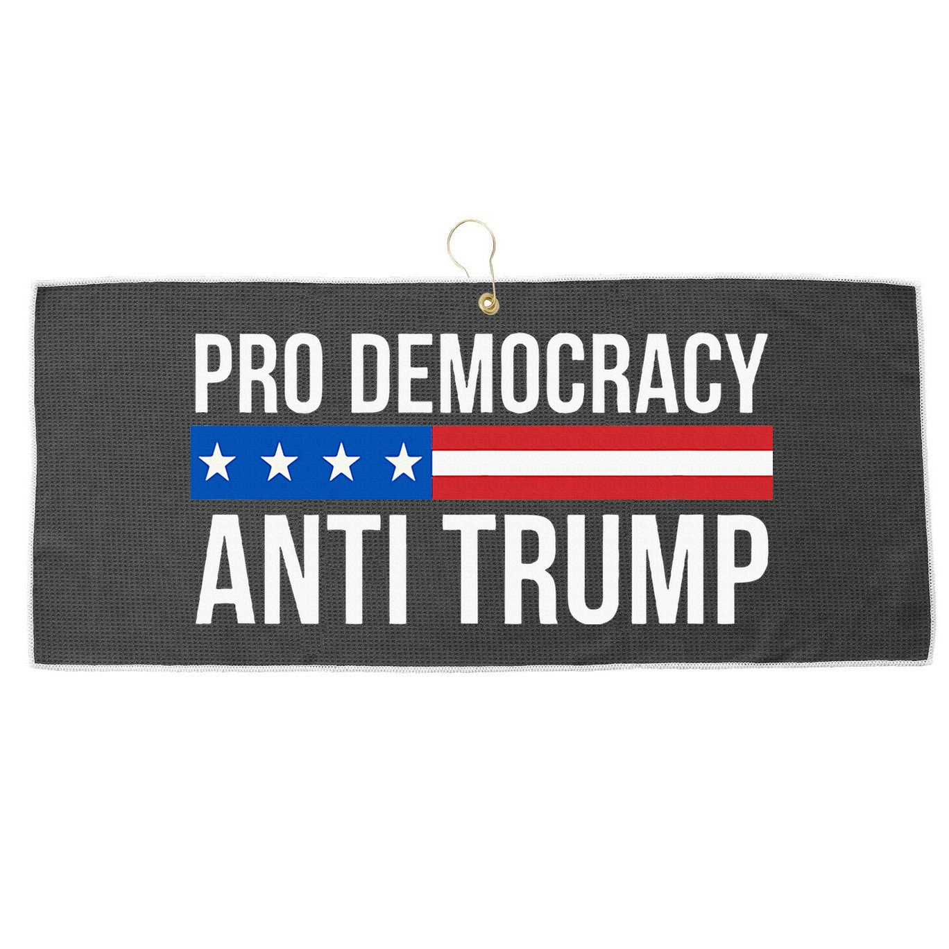Pro Democracy Anti Trump Large Microfiber Waffle Golf Towel