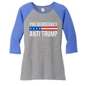 Pro Democracy Anti Trump Women's Tri-Blend 3/4-Sleeve Raglan Shirt