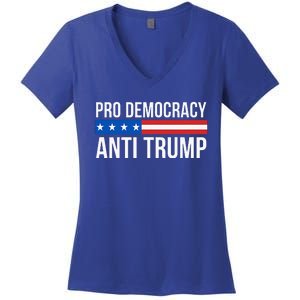 Pro Democracy Anti Trump Women's V-Neck T-Shirt