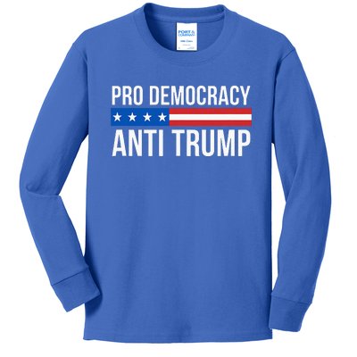 Pro Democracy Anti Trump Kids Long Sleeve Shirt