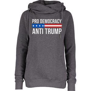 Pro Democracy Anti Trump Womens Funnel Neck Pullover Hood