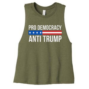 Pro Democracy Anti Trump Women's Racerback Cropped Tank