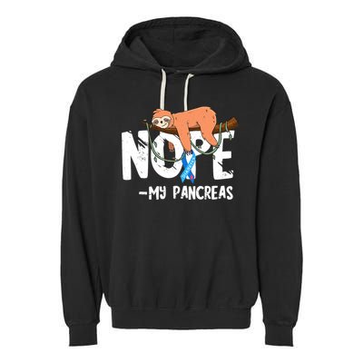 Pancreas Diabetes Awareness Blood Sugar Diabetic Sloth T1D Garment-Dyed Fleece Hoodie