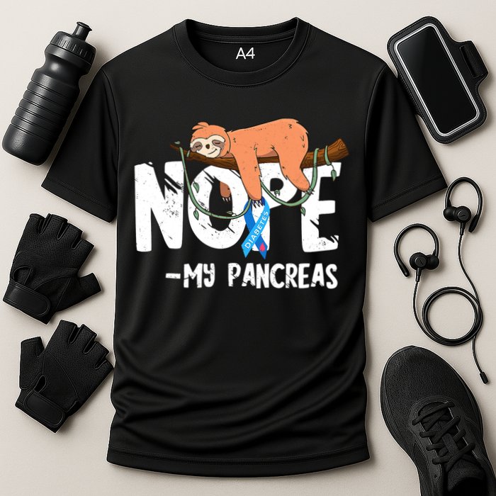 Pancreas Diabetes Awareness Blood Sugar Diabetic Sloth T1D Cooling Performance Crew T-Shirt