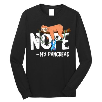 Pancreas Diabetes Awareness Blood Sugar Diabetic Sloth T1D Long Sleeve Shirt