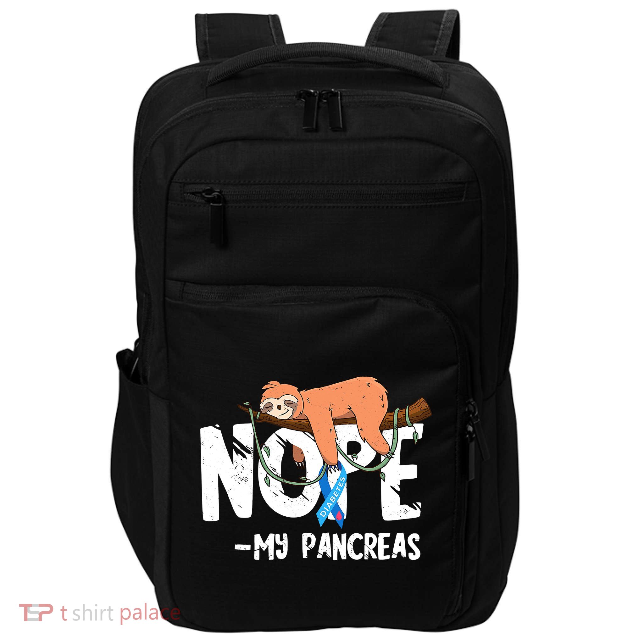 Pancreas Diabetes Awareness Blood Sugar Diabetic Sloth T1D Impact Tech Backpack