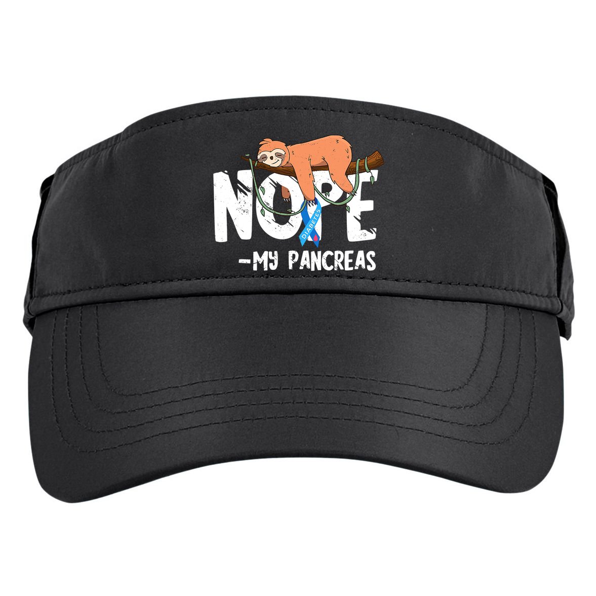 Pancreas Diabetes Awareness Blood Sugar Diabetic Sloth T1D Adult Drive Performance Visor