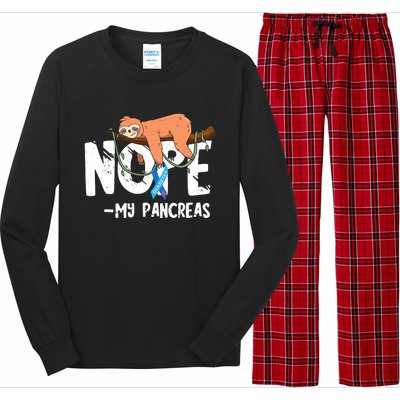 Pancreas Diabetes Awareness Blood Sugar Diabetic Sloth T1D Long Sleeve Pajama Set