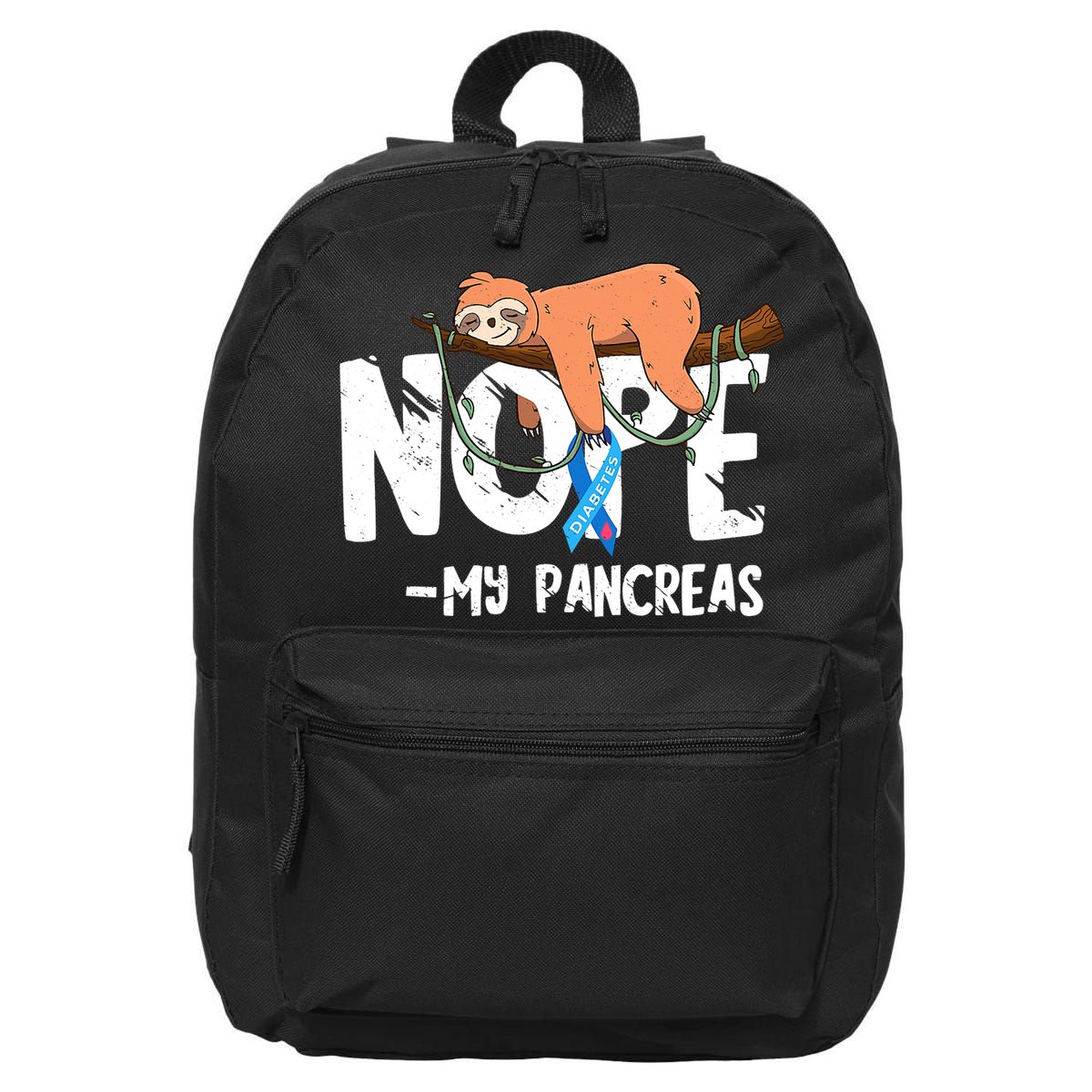 Pancreas Diabetes Awareness Blood Sugar Diabetic Sloth T1D 16 in Basic Backpack