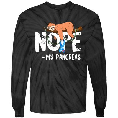 Pancreas Diabetes Awareness Blood Sugar Diabetic Sloth T1D Tie-Dye Long Sleeve Shirt