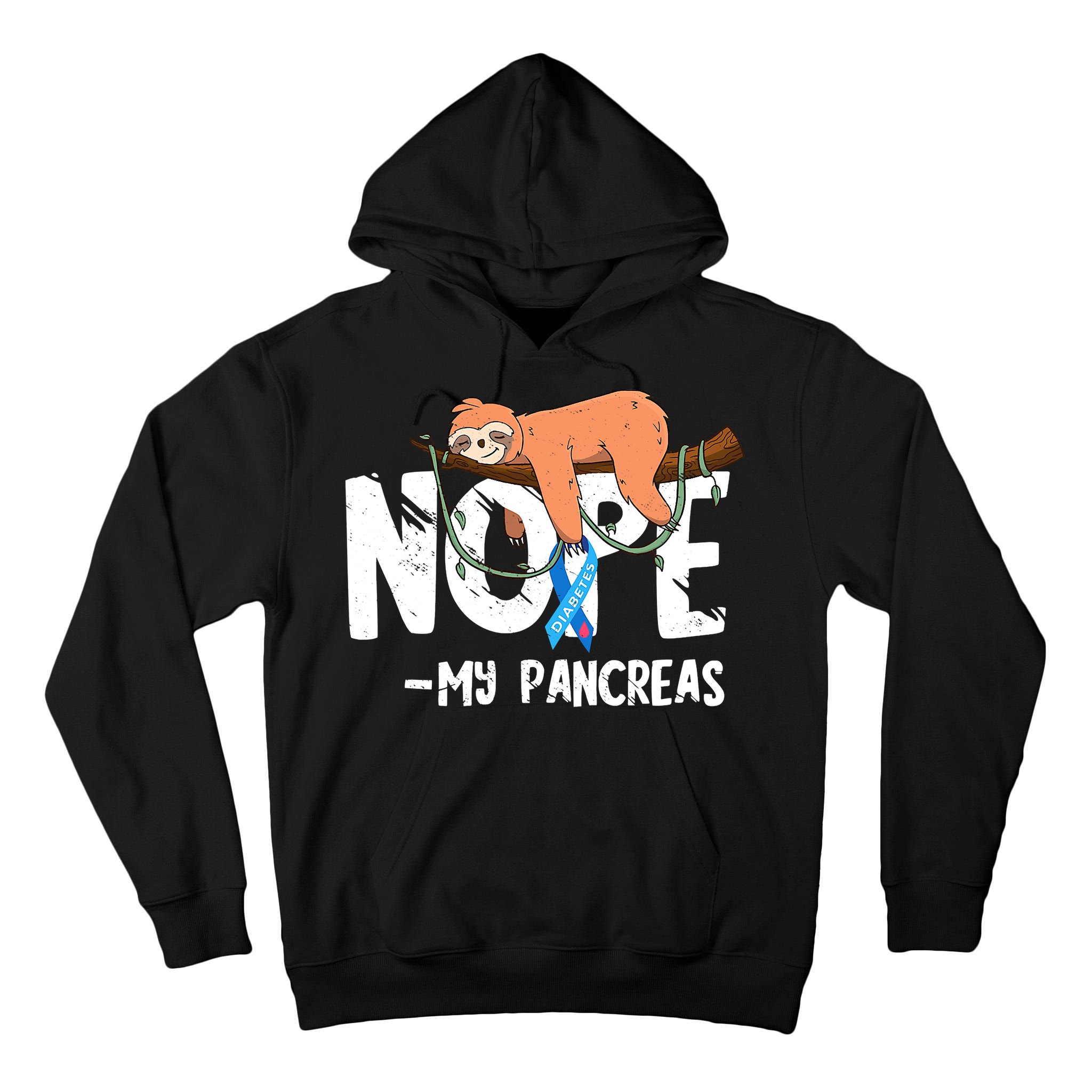Pancreas Diabetes Awareness Blood Sugar Diabetic Sloth T1D Tall Hoodie