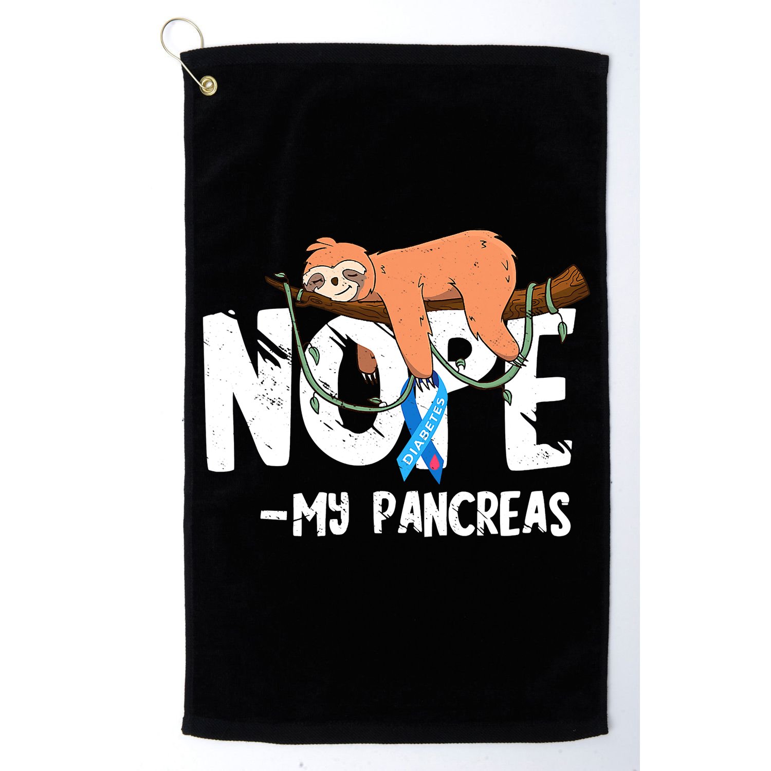Pancreas Diabetes Awareness Blood Sugar Diabetic Sloth T1D Golf Towel