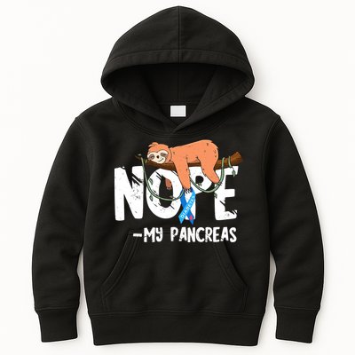 Pancreas Diabetes Awareness Blood Sugar Diabetic Sloth T1D Kids Hoodie