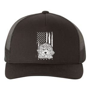 Poodle Dad American Flag Paw Lovers Puppies Dog Owners Yupoong Adult 5-Panel Trucker Hat