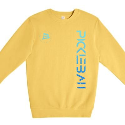 Pickleball Distressed Blue Gradient Casual Design Premium Crewneck Sweatshirt