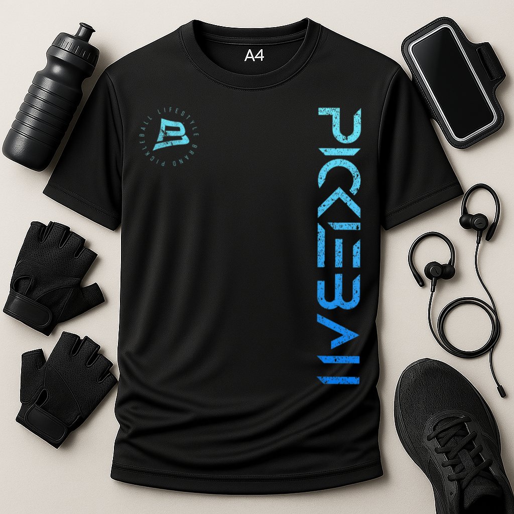 Pickleball Distressed Blue Gradient Casual Design Performance Shirt