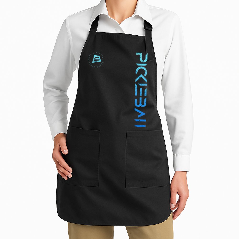 Pickleball Distressed Blue Gradient Casual Design Apron