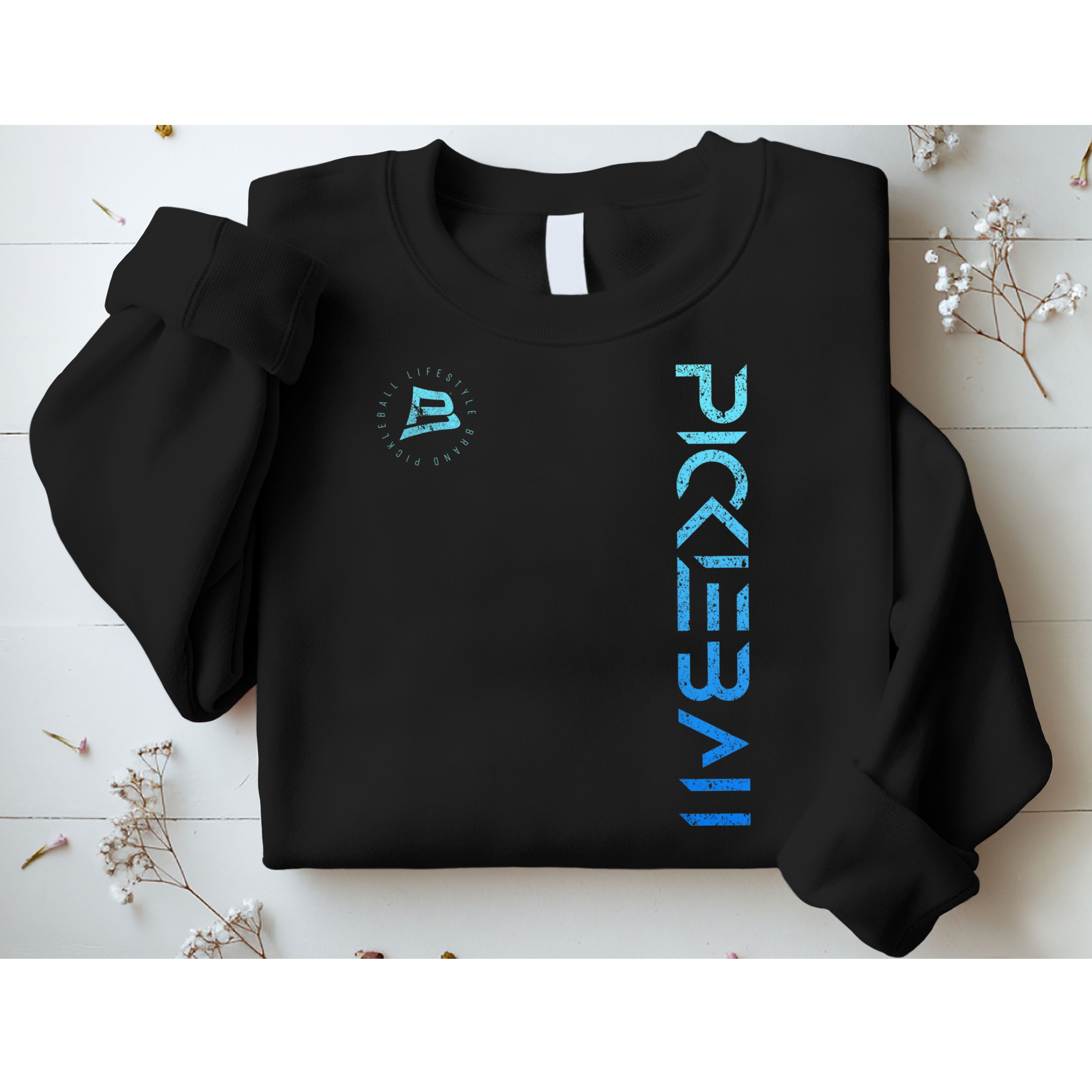 Pickleball Distressed Blue Gradient Casual Design Sweatshirt
