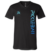 Pickleball Distressed Blue Gradient Casual Design V-Neck T-Shirt