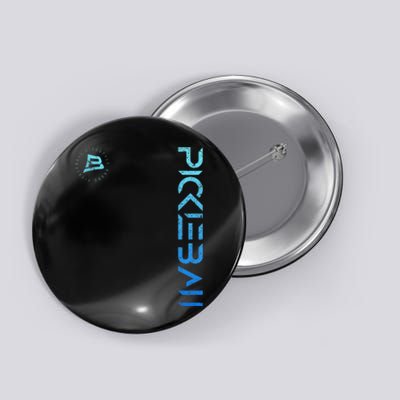 Pickleball Distressed Blue Gradient Casual Design Button