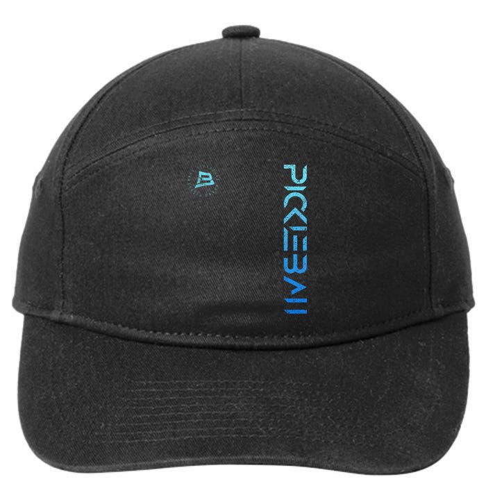 Pickleball Distressed Blue Gradient Casual Design 7-Panel Snapback Hat