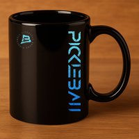 Pickleball Distressed Blue Gradient Casual Design 11oz C Handle Ceramic Mug