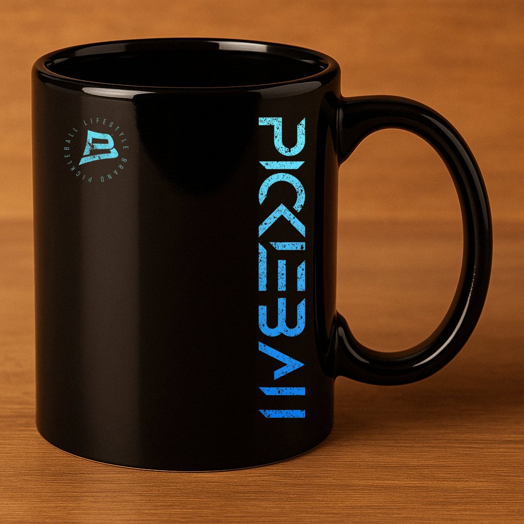 Pickleball Distressed Blue Gradient Casual Design 11oz C Handle Ceramic Mug