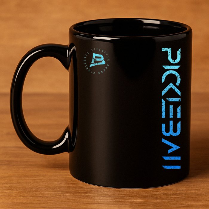 Pickleball Distressed Blue Gradient Casual Design 11oz C Handle Ceramic Mug