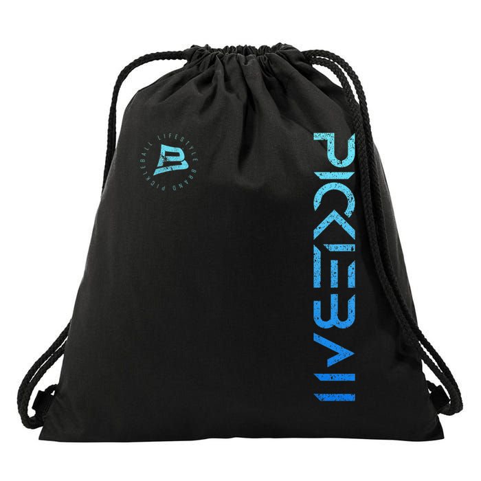 Pickleball Distressed Blue Gradient Casual Design Drawstring Bag
