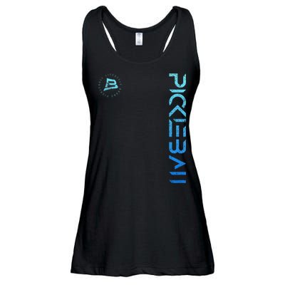 Pickleball Distressed Blue Gradient Casual Design Ladies Essential Flowy Tank