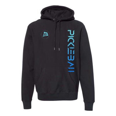 Pickleball Distressed Blue Gradient Casual Design Premium Hoodie