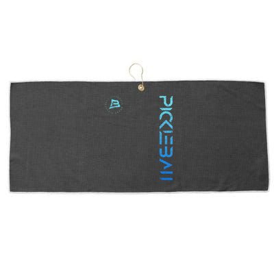 Pickleball Distressed Blue Gradient Casual Design Large Microfiber Waffle Golf Towel